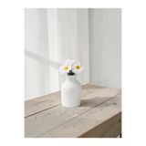 GLRHOME El yapımı küçük boy taş vazoda yapay papatya 7 dallı papatya çiçek 13 x 7cm