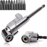 Glryz 5297 1/4" Bits Uç ve Köşe Vidalama Adaptörü Seti - 12 Parça - Gri