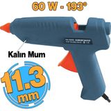Glue Gun Elektrikli 193° C Sıcak Mum Silikon Tabancası 11.3 mm Kalın Mum Çubuğu Tutkal Isı 60 W 1 Adet