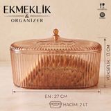 GLUS Ekmeklik Saklama Kabı | Meyvelik | Sebzelik | Organizer | 27x13 | 2 LT | Bal