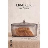 GLUS Ekmeklik Saklama Kabı | Meyvelik | Sebzelik | Organizer | 27x13 | 2 LT | Füme