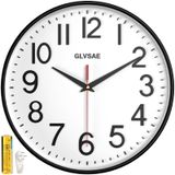 GLVSAE Duvar Saati 12 İnç Tik Takmayan Duvar Saatleri Pille Çalışan Tik Takmaz Büyük Stereoskopik Kadranla Okunması Kolay Ultra Sessiz Hareketli Kuvars, Ofis Sınıfı, Okul, Ev Yatak Odası Mutfak için