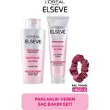 Glycolic Gloss Mükemmel Parlaklık 2'li Saç Bakım Seti: Şampuan , Saç Kremi +Saç Tokası Hediye