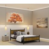GM 305 MODERN ÇİFT KİŞİLİK AHŞAP METAL SİYAH ATLANTİK ÇAM KARYOLA 150X200 - 150 x 200 cm - Renkli