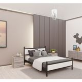 GM 305 MODERN ÇİFT KİŞİLİK AHŞAP METAL SİYAH BEYAZ KARYOLA 140X190 - 140 x 190 cm - Renkli