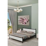 GM 305 MODERN ÇİFT KİŞİLİK AHŞAP METAL SİYAH BEYAZ KARYOLA 150X200 - 150 x 200 cm - Siyah - Beyaz