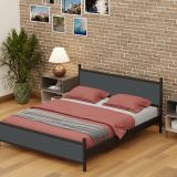 Gm Çift Kişilik Metal Siyah Antrasit Gri Karyola 140X190