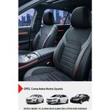 Gm Design Alcantara Serisi Lüks Oto Koltuk Kılıfı - (Opel Corsa-Astra-Vectra Uyumlu) - Kırmızı