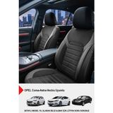 Gm Design Alcantara Serisi Lüks Oto Koltuk Kılıfı - (Opel Corsa-Astra-Vectra Uyumlu) - Siyah