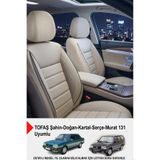 GM-DESIGN Jet Bej Deri Oto Koltuk Kılıfı (TOFAŞ Kartal-Şahin-Doğan-Serçe-Tempra Uyumlu)