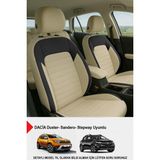 Gm Design Mocha Taytüyü Oto Koltuk Kılıfı (Dacia Sandero-Stepway-Duster Uyumlu) - Bej