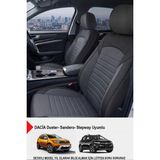 Gm Design Mocha Taytüyü Oto Koltuk Kılıfı (Dacia Sandero-Stepway-Duster Uyumlu) - Füme