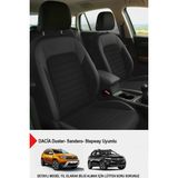 Gm Design Mocha Taytüyü Oto Koltuk Kılıfı (Dacia Sandero-Stepway-Duster Uyumlu) - Siyah