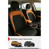 Gm Design Mocha Taytüyü Oto Koltuk Kılıfı (Dacia Sandero-Stepway-Duster Uyumlu) - Taba