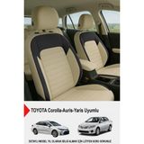 Gm Design Mocha Taytüyü Oto Koltuk Kılıfı (Toyota Corolla-Auris-Yaris Uyumlu) - Bej