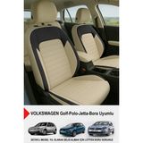 Gm Design Mocha Taytüyü Oto Koltuk Kılıfı (Volkswagen Bora-Golf-Jetta-Polo Uyumlu) - Bej