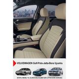 Gm Design Mocha Taytüyü Oto Koltuk Kılıfı (Volkswagen Bora-Golf-Jetta-Polo Uyumlu) - Bej