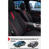 GM-DESIGN Oniks Kırmızı Tay Tüyü Oto Koltuk Kılıfı (TOFAŞ Kartal-Şahin-Doğan-Serçe-Tempra Uyumlu)
