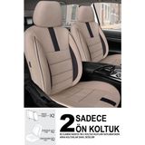 Gm Design Oniks Serisi Tay Tüyü Ön 2 Oto Koltuk Kılıfı (Doblo Van-Panelvan 1+1-Fiorino-Combo) - Bej