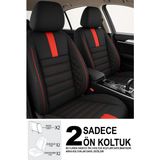 Gm Design Oniks Serisi Tay Tüyü Ön 2 Oto Koltuk Kılıfı (Doblo Van-Panelvan 1+1-Fiorino-Combo) - Kırmızı