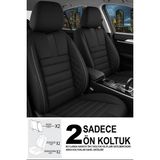 Gm Design Oniks Serisi Tay Tüyü Ön 2 Oto Koltuk Kılıfı (Doblo Van-Panelvan 1+1-Fiorino-Combo) - Siyah