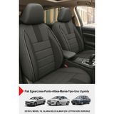Gm Design Oniks Serisi Tay Tüyü Oto Koltuk Kılıfı (Fiat Egea-Linea-Punto-Albea-Marea-Tipo-Uno Uyumlu) - Füme