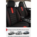 Gm Design Oniks Serisi Tay Tüyü Oto Koltuk Kılıfı (Fiat Egea-Linea-Punto-Albea-Marea-Tipo-Uno Uyumlu) - Kırmızı