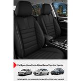 Gm Design Oniks Serisi Tay Tüyü Oto Koltuk Kılıfı (Fiat Egea-Linea-Punto-Albea-Marea-Tipo-Uno Uyumlu) - Siyah