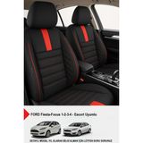Gm Design Oniks Serisi Tay Tüyü Oto Koltuk Kılıfı-(Ford Focus-Fiesta-Escort Ile Uyumlu) - Kırmızı