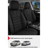 Gm Design Oniks Serisi Tay Tüyü Oto Koltuk Kılıfı-(Ford Focus-Fiesta-Escort Ile Uyumlu) - Siyah