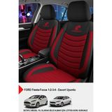 Gm Design Panther Serisi Keten Kumaş Oto Koltuk Kılıfı (Ford Focus-Fiesta-Escort Uyumlu) - Bordo