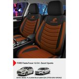 Gm Design Panther Serisi Keten Kumaş Oto Koltuk Kılıfı (Ford Focus-Fiesta-Escort Uyumlu) - Taba