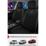 Gm Design Panther Serisi Keten Kumaş Oto Koltuk Kılıfı (Hyundai I20-I30-Accent-Blue-Era-Getz Uyumlu) - Siyah