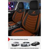 Gm Design Panther Serisi Keten Kumaş Oto Koltuk Kılıfı (Opel Corsa-Astra-Vectra Uyumlu) - Taba
