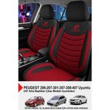 Gm Design Panther Serisi Keten Kumaş Oto Koltuk Kılıfı (Peugeot 206-207-208-306-307-407- Uyumlu) - Bordo