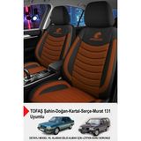 Gm Design Panther Serisi Keten Kumaş Oto Koltuk Kılıfı (Tofaş Kartal-Şahin-Doğan-Serçe-Tempra Ile Uyumlu) - Taba