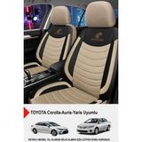 Gm Design Panther Serisi Keten Kumaş Oto Koltuk Kılıfı (Toyota Corolla-Auris-Yaris Uyumlu) - Bej