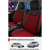 Gm Design Panther Serisi Keten Kumaş Oto Koltuk Kılıfı (Toyota Corolla-Auris-Yaris Uyumlu) - Bordo