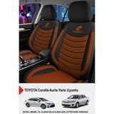 Gm Design Panther Serisi Keten Kumaş Oto Koltuk Kılıfı (Toyota Corolla-Auris-Yaris Uyumlu) - Taba