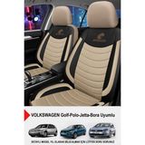 Gm Design Panther Serisi Keten Kumaş Oto Koltuk Kılıfı-(Volkswagen Bora-Golf-Jetta-Polo Uyumlu) - Bej