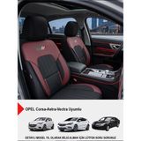 Gm Design Perfetto Serisi Lüks Keten Oto Koltuk Kılıfı - (Opel Corsa-Astra-Vectra Uyumlu) - Bordo