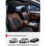 Gm Design Perfetto Serisi Lüks Keten Oto Koltuk Kılıfı - (Opel Corsa-Astra-Vectra Uyumlu) - Kahverengi