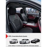 Gm Design Perfetto Serisi Lüks Keten Oto Koltuk Kılıfı - (Opel Corsa-Astra-Vectra Uyumlu) - Siyah