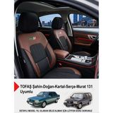 Gm Design Perfetto Serisi Lüks Keten Oto Koltuk Kılıfı - (Tofaş Kartal-Şahin-Doğan-Serçe-Tempra Ile Uyumlu) - Kahverengi