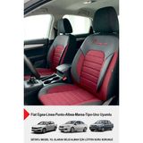 Gm Design Premium Serisi Lüks Keten Oto Koltuk Kılıfı (Fiat Egea-Linea-Punto-Albea-Marea-Tipo-Uno Uyumlu) - Bordo