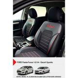 Gm Design Premium Serisi Lüks Keten Oto Koltuk Kılıfı (Ford Focus-Fiesta Uyumlu) - Siyah