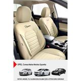 Gm Design Premium Serisi Lüks Keten Oto Koltuk Kılıfı (Opel Corsa-Astra-Vectra Uyumlu) - Bej