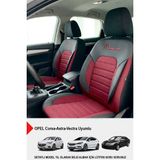 Gm Design Premium Serisi Lüks Keten Oto Koltuk Kılıfı (Opel Corsa-Astra-Vectra Uyumlu) - Bordo