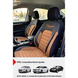 Gm Design Premium Serisi Lüks Keten Oto Koltuk Kılıfı (Opel Corsa-Astra-Vectra Uyumlu) - Taba