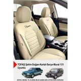 Gm Design Premium Serisi Lüks Keten Oto Koltuk Kılıfı (Tofaş Kartal-Şahin-Doğan-Serçe-Tempra Ile Uyumlu) - Bej